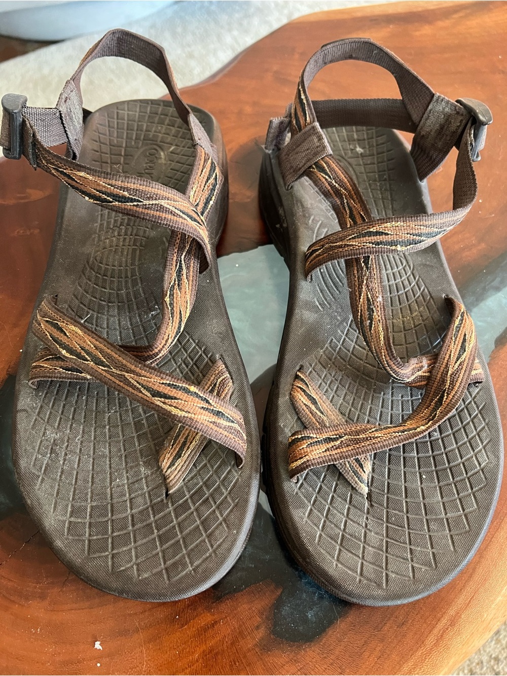 Chaco Men's Brown Multi-Striped Outdoor Sandals